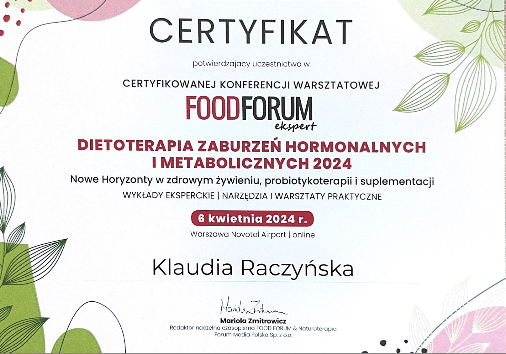 Dietoterapia zaburzeń hormonalnych i metabolicznych